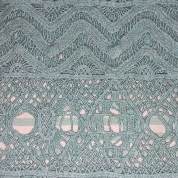 Vanity‎ Crocheted Racerback Tank Top Ocean Green S - Picture 2 of 3